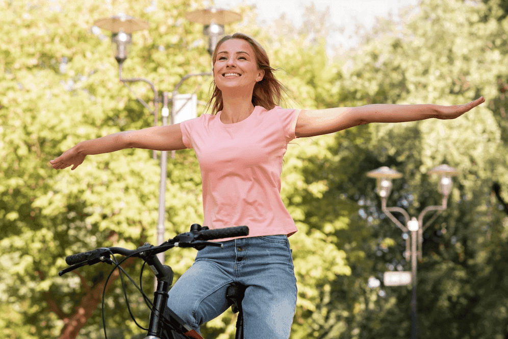 Magnesium - vrouw op fiets